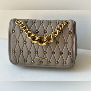 Miu Miu Studded Chain Shoulder Bag